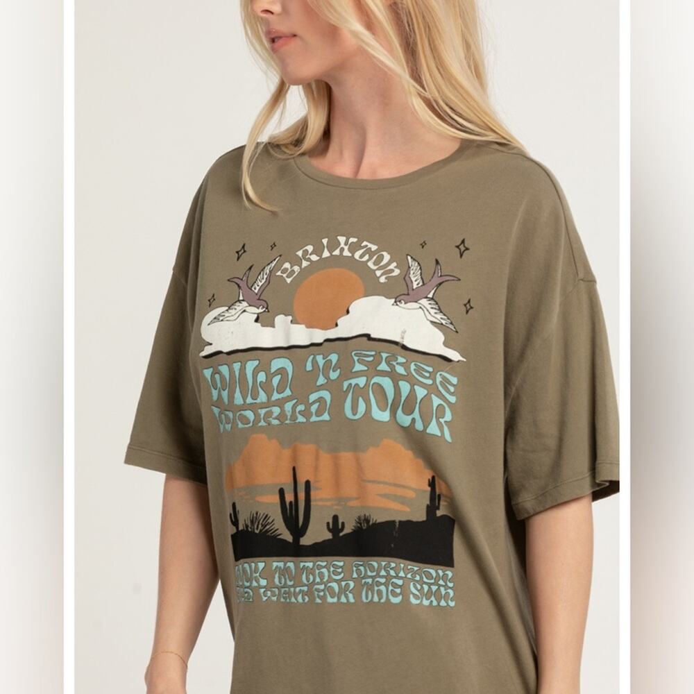 BRIXTON Wild 'N Free Womens Oversized Tee Sz M